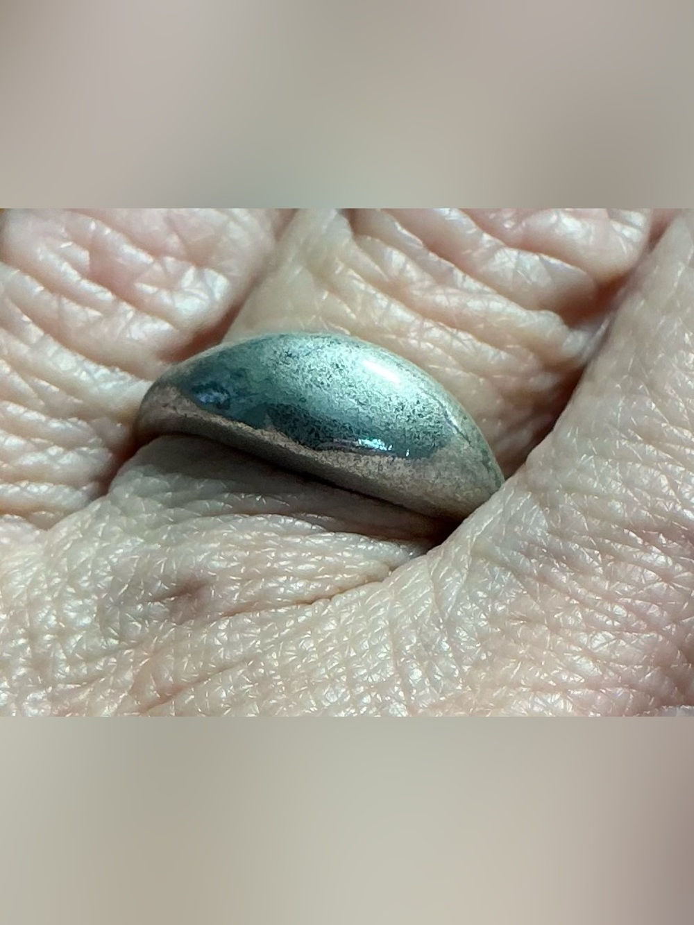 Silver-Tone Dome Ring Size 6 Bold Statement Wedding Band Minimalist VTG Estate
